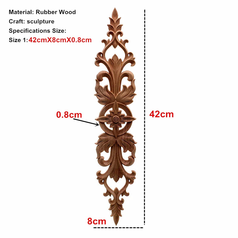 Home Wedding Decoration Accessories Furniture Appliques Wood Carving Corner Wooden Decor Frame Wall Door Woodcarving Decal