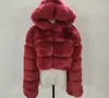Hot Selling Women Winter Windproof Warm Plus Size Faux Fur Long Sleeve Jacket Parka Coats With Hood