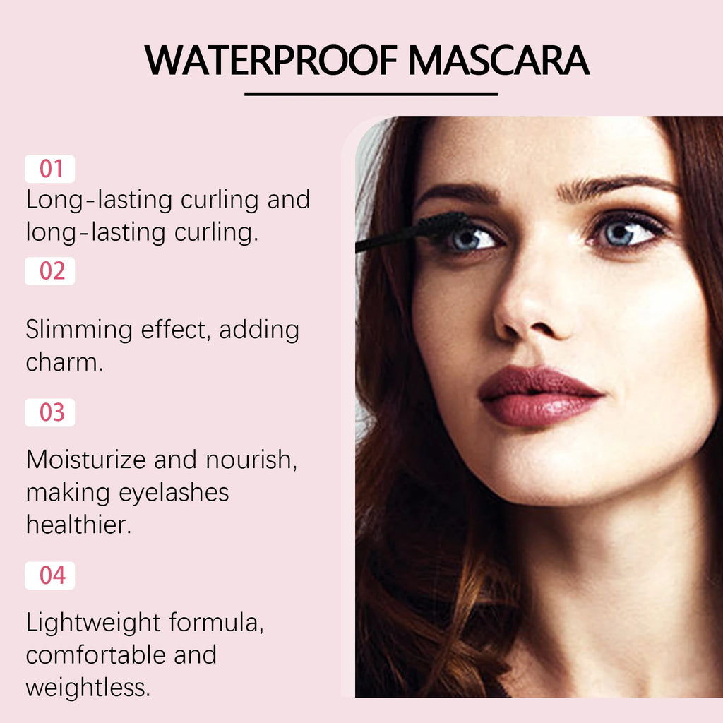Black Curling Mascara Waterproof Sweatproof Long-Lasting Non-smudge Natural Large Eye Makeup Brown Eyelashes Cosmetics Tools 5ml