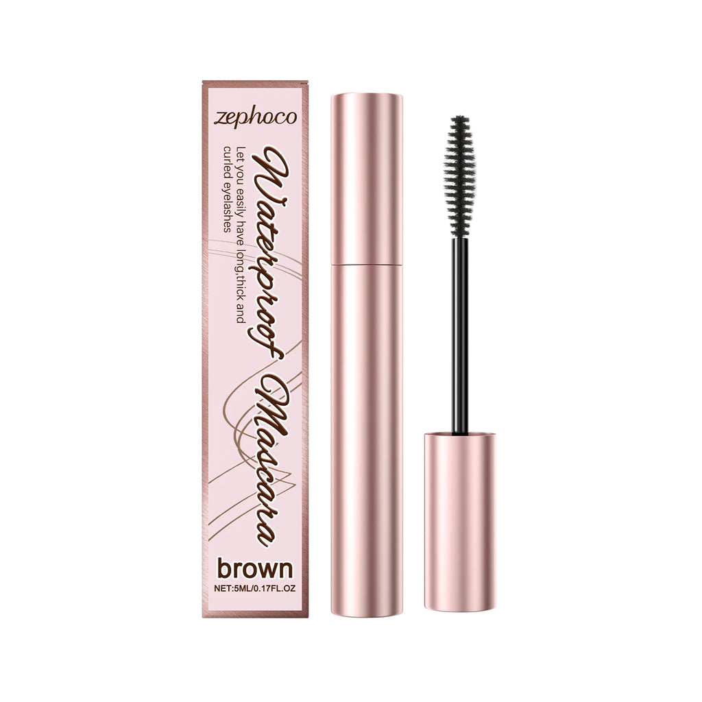 Black Curling Mascara Waterproof Sweatproof Long-Lasting Non-smudge Natural Large Eye Makeup Brown Eyelashes Cosmetics Tools 5ml