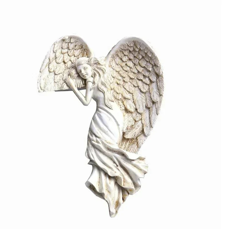 Home Decor Creative Fashion Crafts Angel Wings Resin Craft Door Frame Ornament Angel Winged Goddess Garden Door Decor Gifts