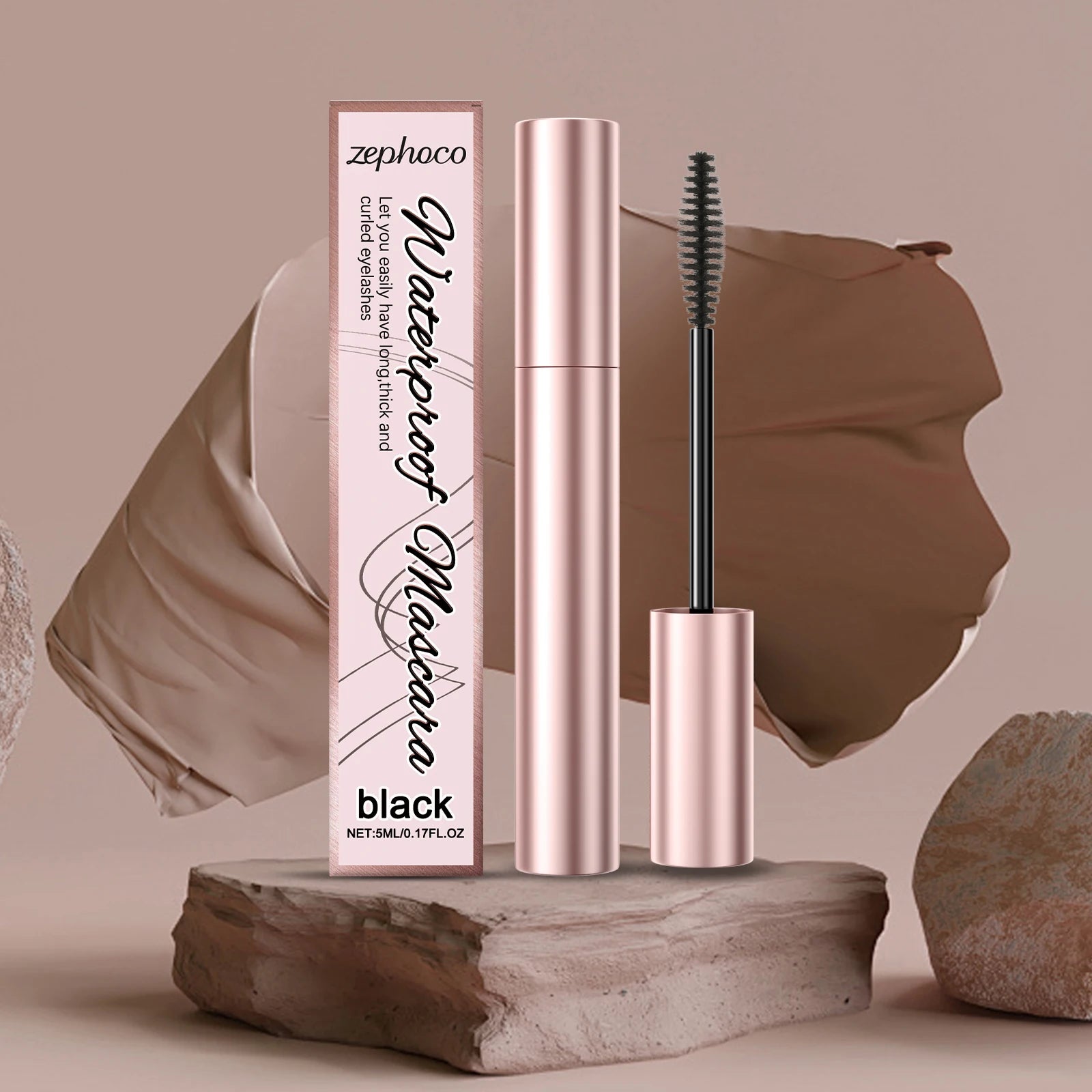 Black Curling Mascara Waterproof Sweatproof Long-Lasting Non-smudge Natural Large Eye Makeup Brown Eyelashes Cosmetics Tools 5ml