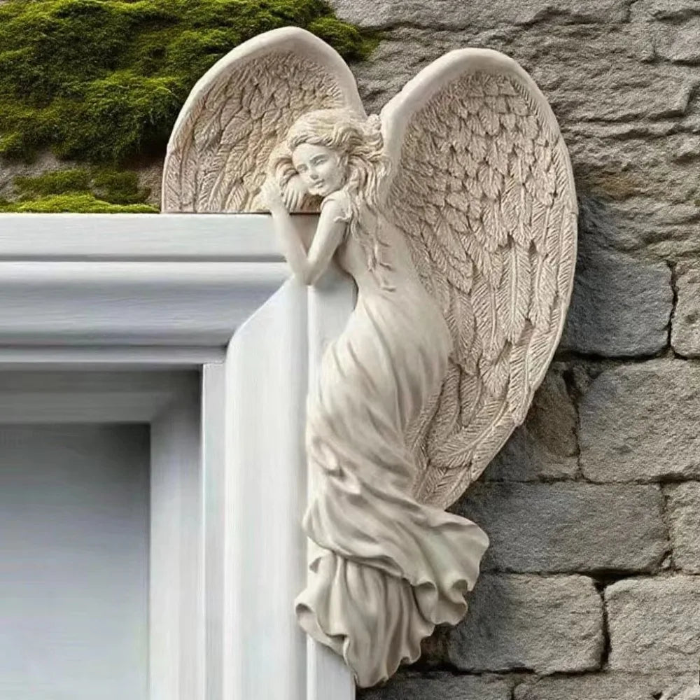 Angel Door Hanging Decor Resin Art Handmade Vintage Over Door Decor for Home Wedding Christmas Gift Party Festival  Accessories