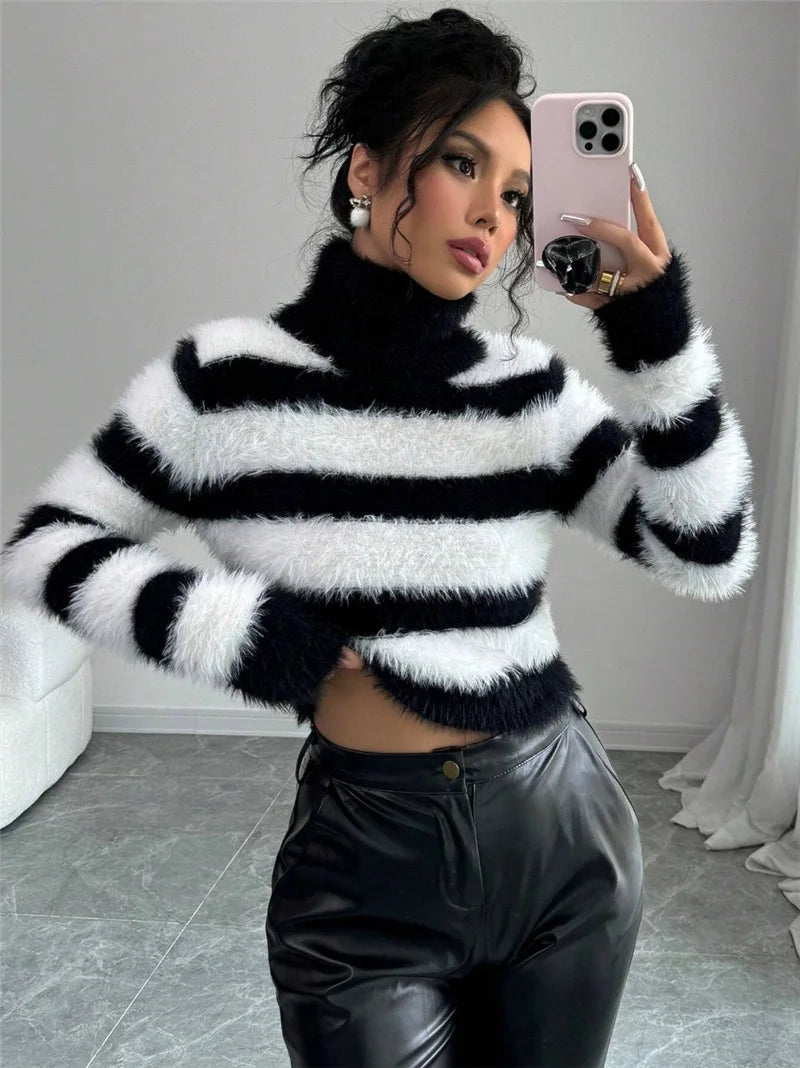 Women Keep Warm In Winter Sweater,Pullovers,Wweater Women,Womens Sweaters,Womens Clothing,Striped Sweater,Tops Women 2024