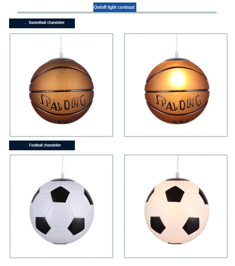 Modern Simple and Stylish Bedroom Children's Room Kindergarten Mother and Baby Store Football Blue Ball Chandelier