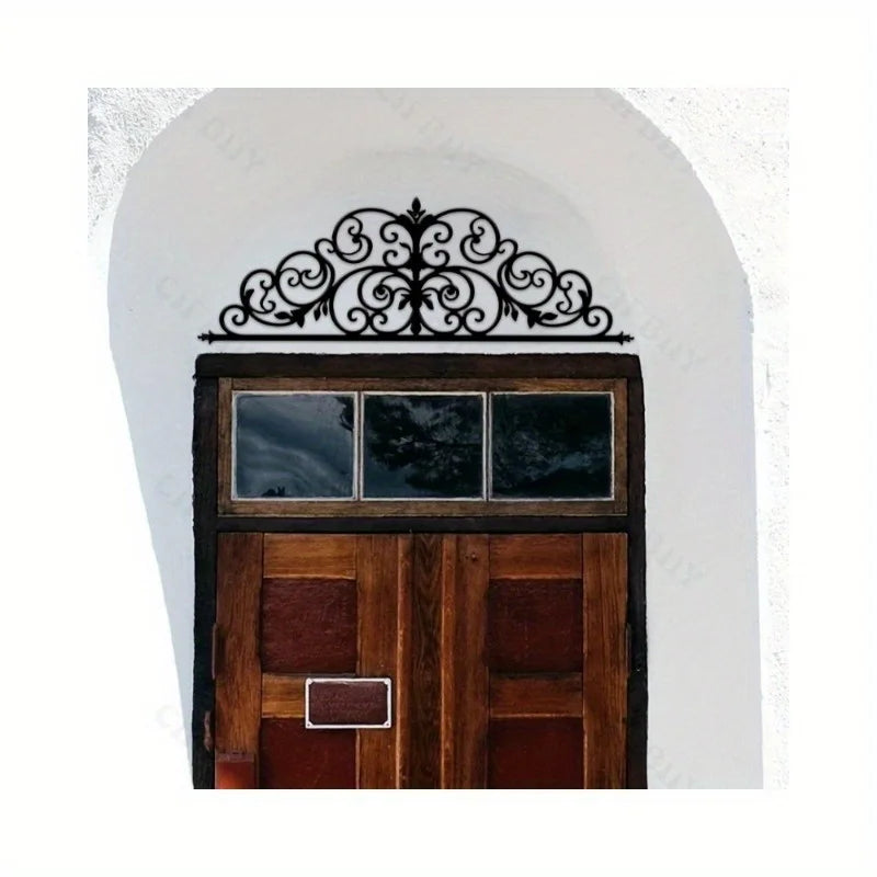 Art Deco Iris Scroll Metal Wall Art - Floral Themed Hanging Decor for Bedroom, Wedding & Christmas Indoor Ambiance