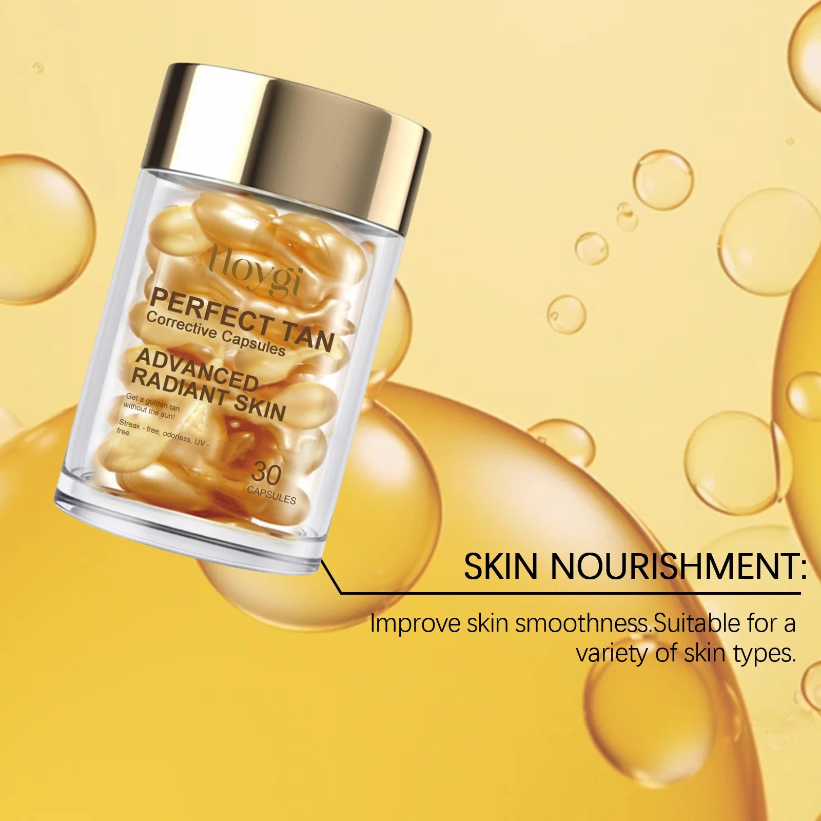 Portable Tanning Capsule Tan Accelerator Outdoor Sunbathing UV Prevent Sunburn Even Skin Tone Sunless Self-Tanning Serum 30PCS