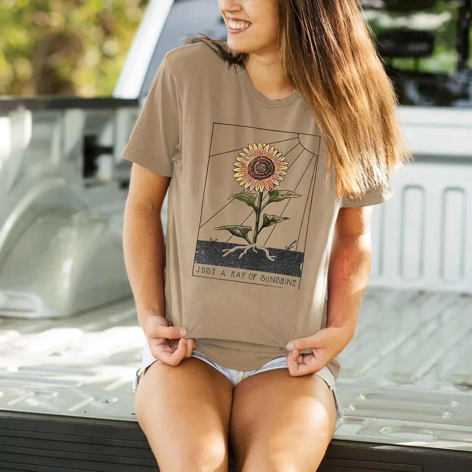 Womens Dandelion Graphic T-Shirts Teen Girls Cute Sunflower Print Casual Tee Tops