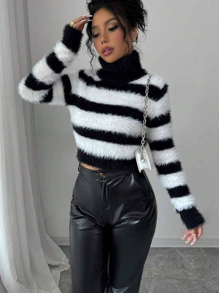 Women Keep Warm In Winter Sweater,Pullovers,Wweater Women,Womens Sweaters,Womens Clothing,Striped Sweater,Tops Women 2024