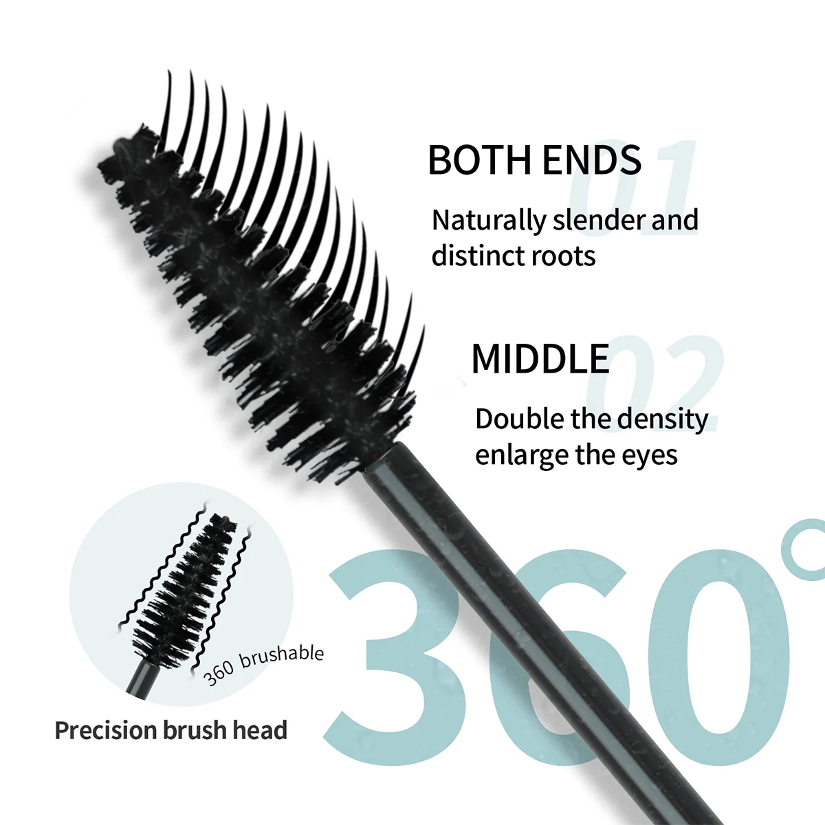 4D volumizing, thick and curling mascara Black waterproof non-smudged long cool black mascara