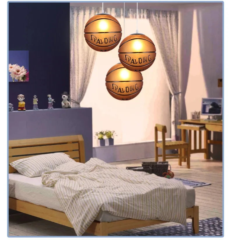 Modern Simple and Stylish Bedroom Children's Room Kindergarten Mother and Baby Store Football Blue Ball Chandelier