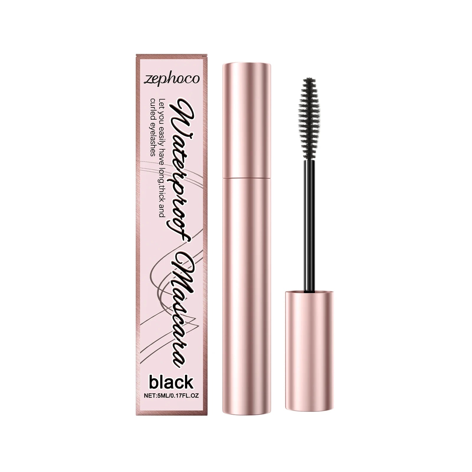 Black Curling Mascara Waterproof Sweatproof Long-Lasting Non-smudge Natural Large Eye Makeup Brown Eyelashes Cosmetics Tools 5ml