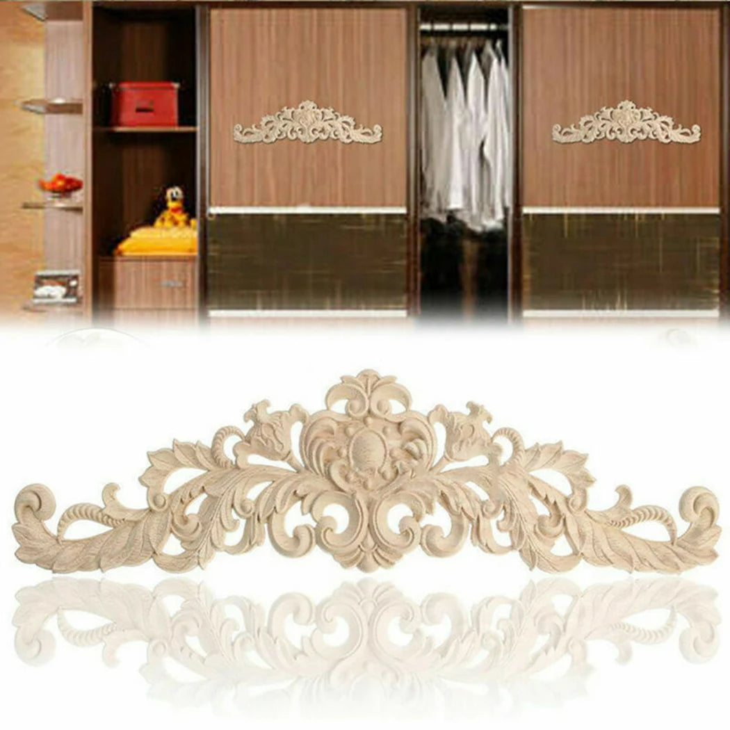Applique Wooden Decor DIY Furniture Home Decor Mouldings Unpainted Wooden Carved High Quality Durable Practical