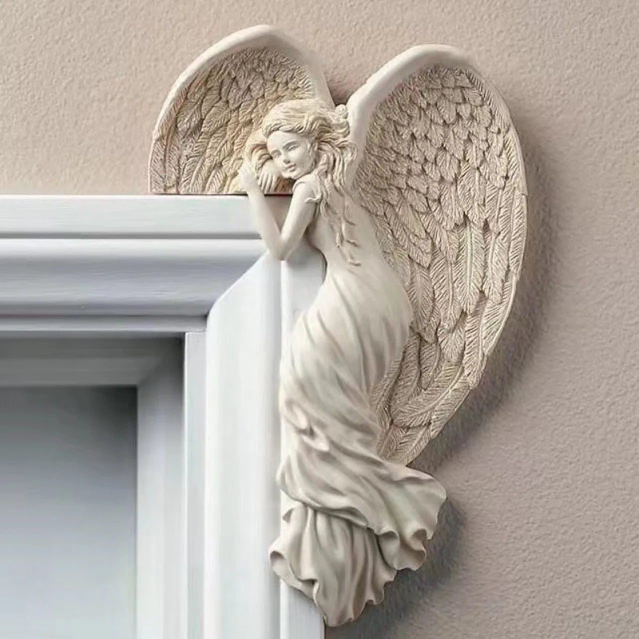 Angel Door Hanging Decor Resin Art Handmade Vintage Over Door Decor for Home Wedding Christmas Gift Party Festival  Accessories