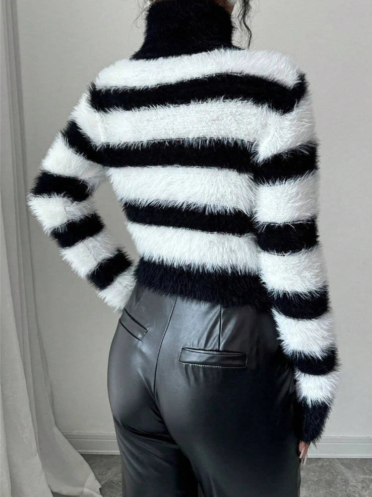 Women Keep Warm In Winter Sweater,Pullovers,Wweater Women,Womens Sweaters,Womens Clothing,Striped Sweater,Tops Women 2024