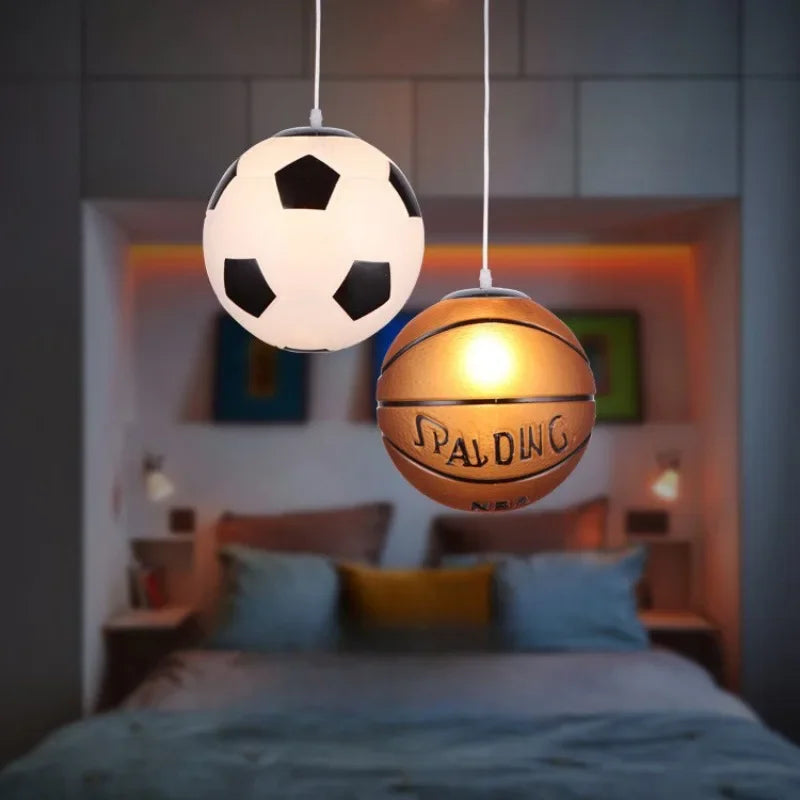 Modern Simple and Stylish Bedroom Children's Room Kindergarten Mother and Baby Store Football Blue Ball Chandelier