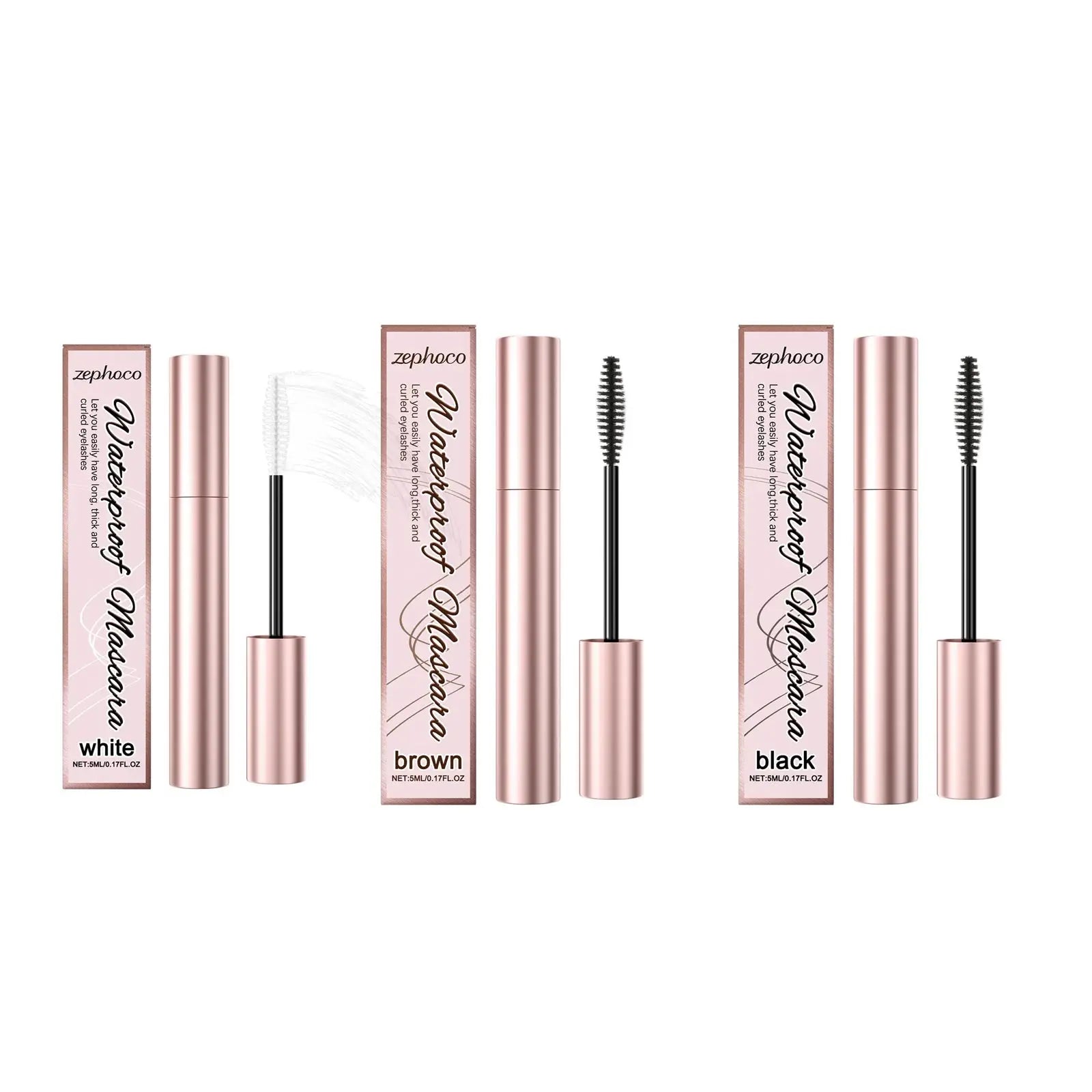 Black Curling Mascara Waterproof Sweatproof Long-Lasting Non-smudge Natural Large Eye Makeup Brown Eyelashes Cosmetics Tools 5ml