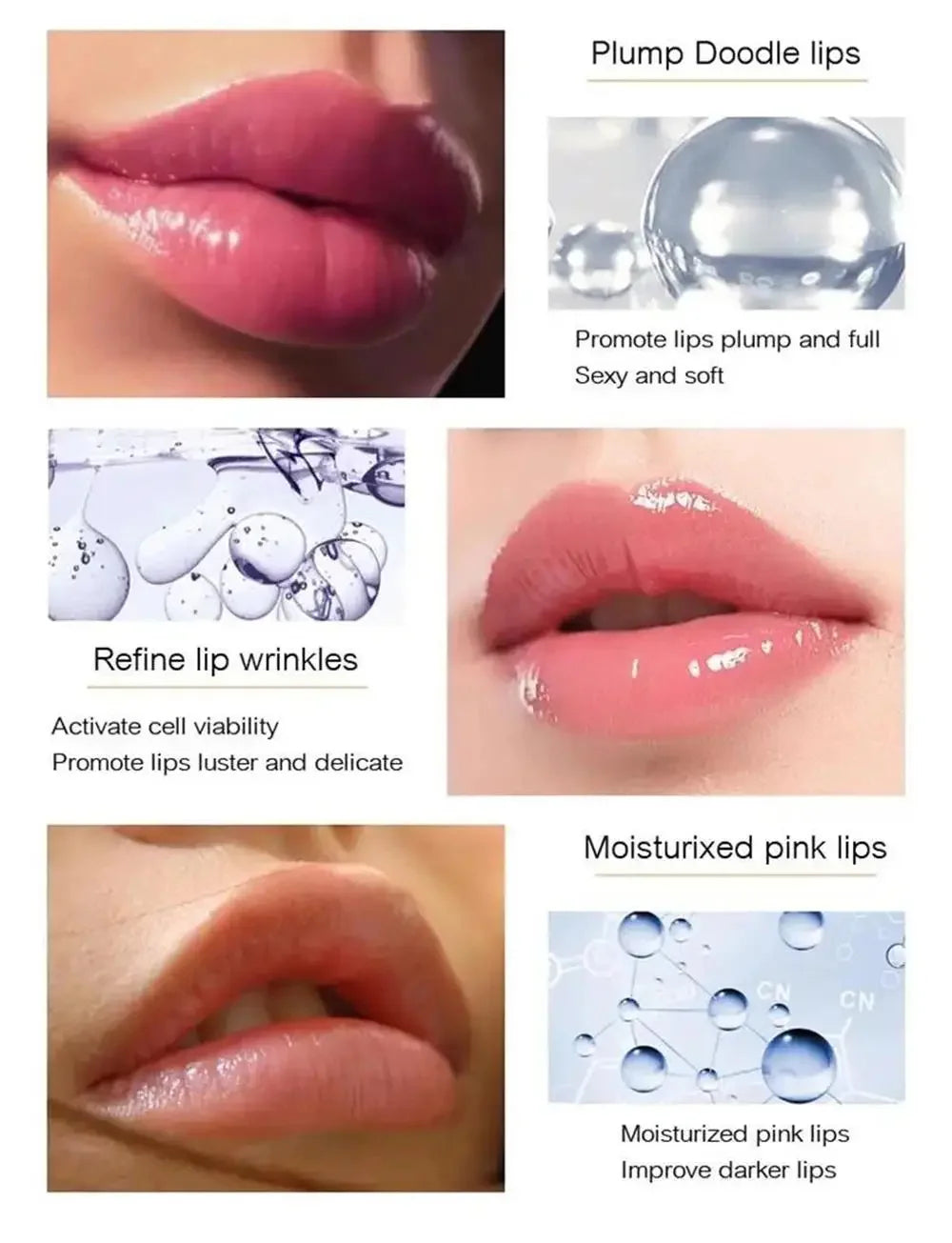 Lip Plump Serum Elasticity Essential Oil Reduces Lip Lines Get Rid Dry Cracked Moisturize Balm Gloss Labial Sexy Lip Care Makeup