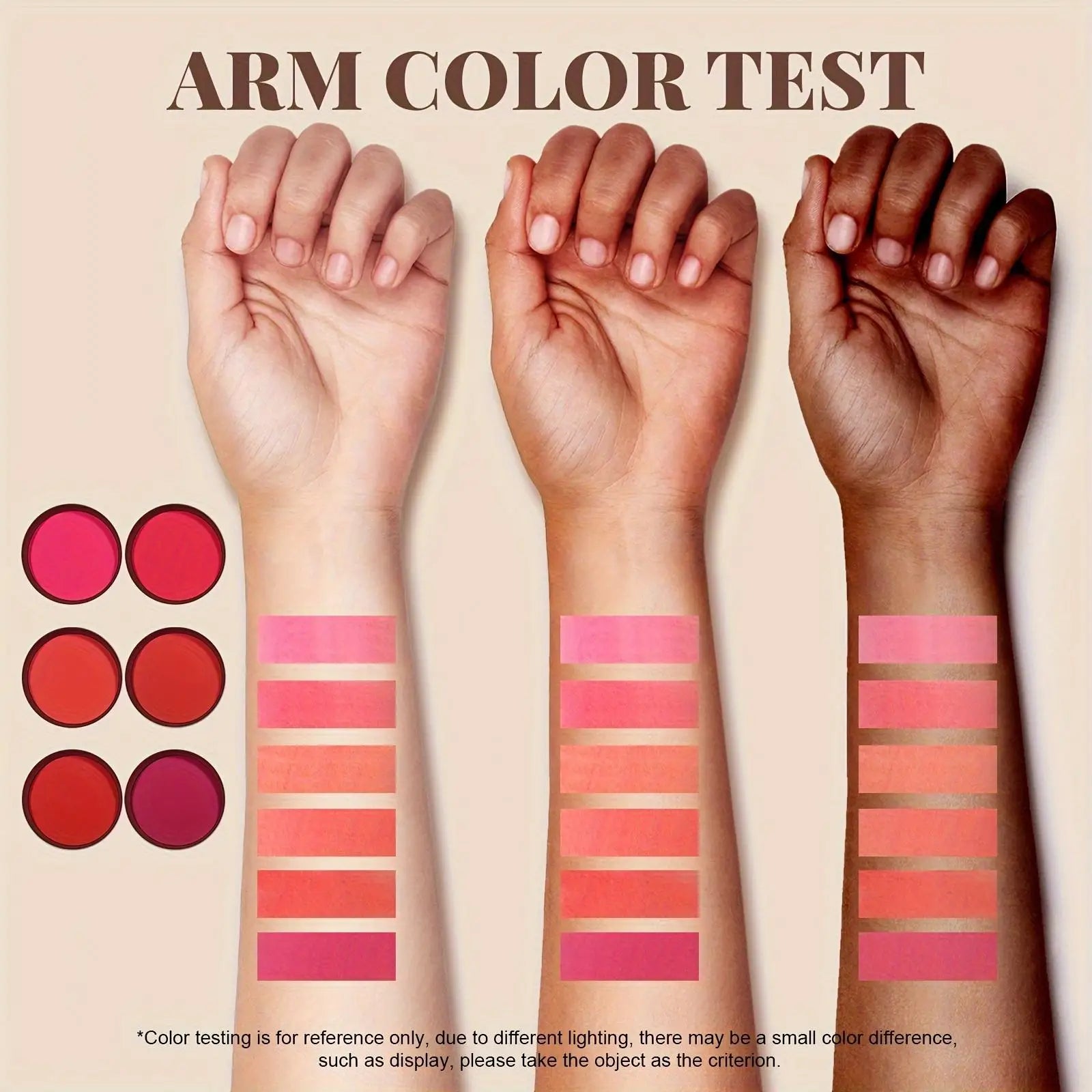 6 Colors Waterproof Matte Blush Palette Medium Buildable Coverage Long-Lasting Natural Finish Suitable for All Skin Types