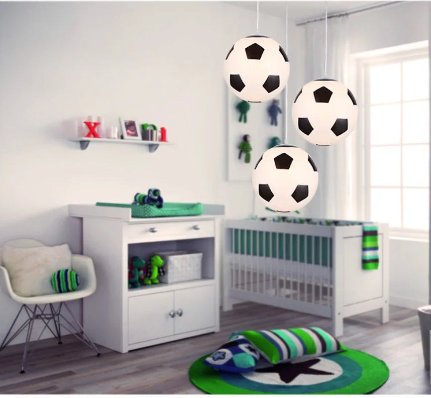 Modern Simple and Stylish Bedroom Children's Room Kindergarten Mother and Baby Store Football Blue Ball Chandelier