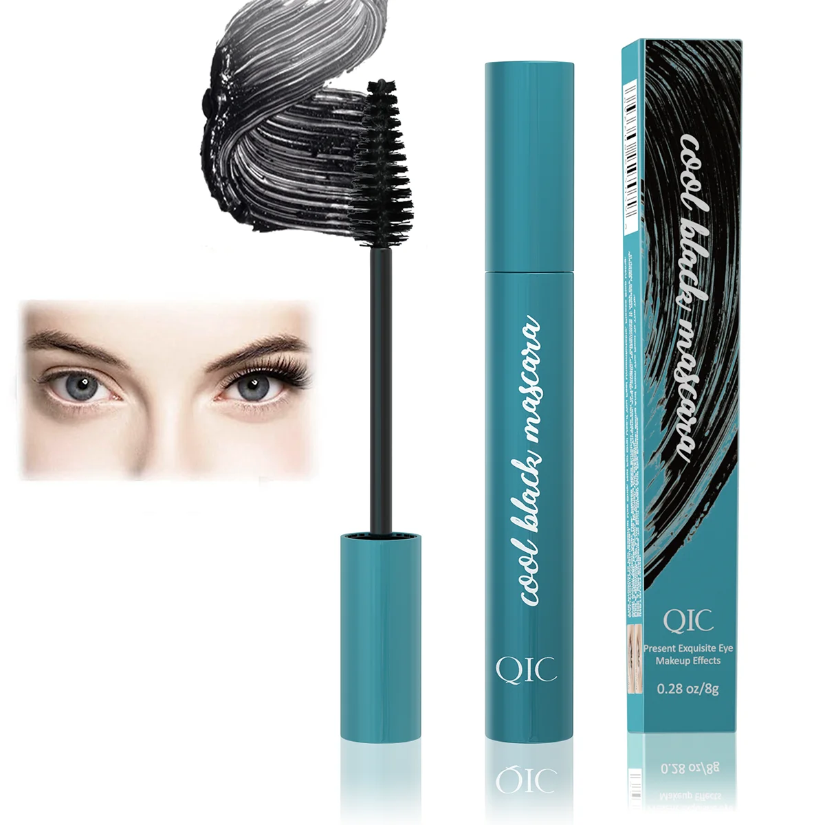 4D volumizing, thick and curling mascara Black waterproof non-smudged long cool black mascara
