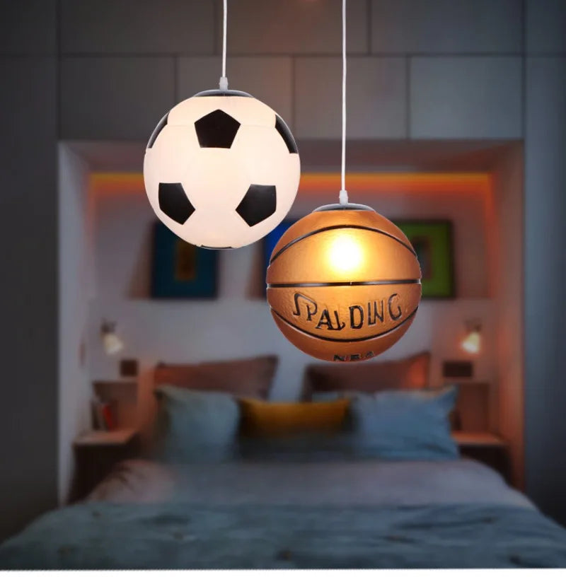 Modern Simple and Stylish Bedroom Children's Room Kindergarten Mother and Baby Store Football Blue Ball Chandelier