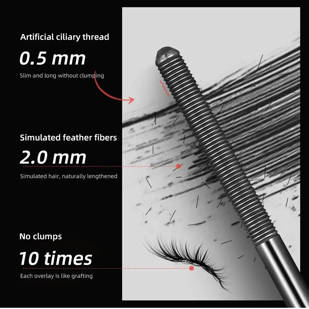 Black Waterproof Mascara - Lengthening and Volumizing | Smooth Application for Silky Lashes | Long-lasting and Smudge-proof