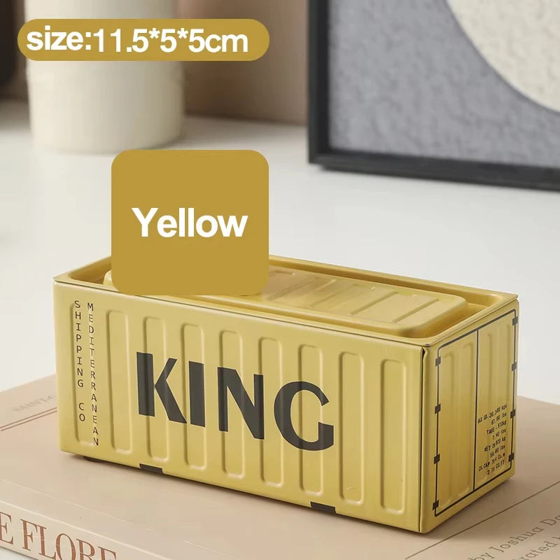 Iron Storage Box Retro Industrial Style Metal Miniature Container Model Decorative Storage Box Creative Model Display Piece