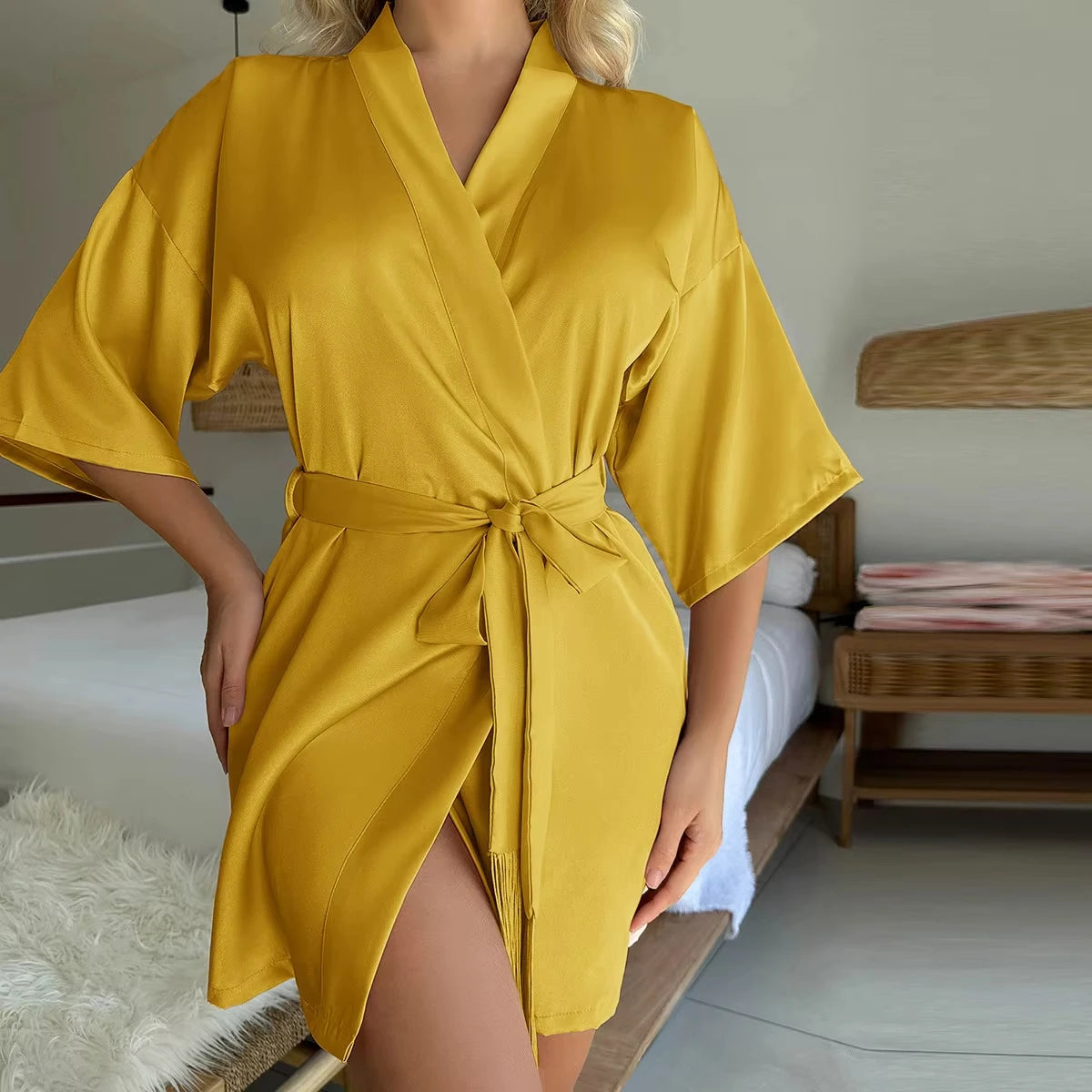 Women's Clothes 2025 Sexy Four Seasons Pajamas Dress Solid Silky Robe Comfortable Homewear Ladies Fashion Soft Lace Nightgowns