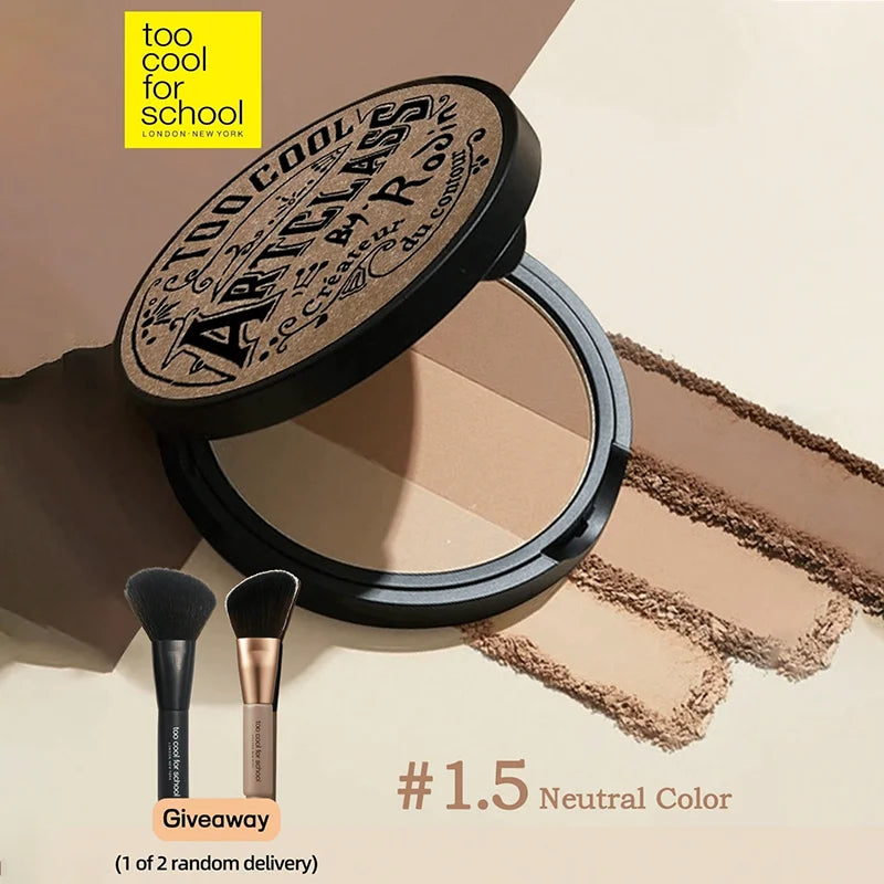 K-Beauty Matte Powder Contour Palette，with Brush, Light, Smooth, Velety Texture ,With mirror, Slimming Facial, Natural Gradation
