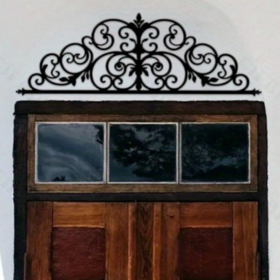 Art Deco Iris Scroll Metal Wall Art - Floral Themed Hanging Decor for Bedroom, Wedding & Christmas Indoor Ambiance