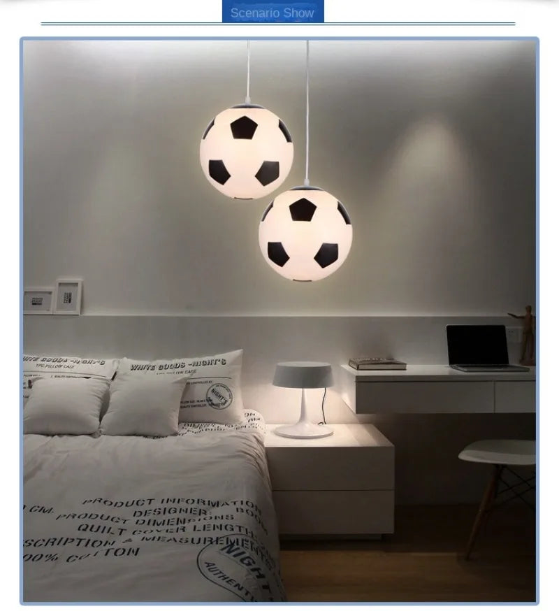 Modern Simple and Stylish Bedroom Children's Room Kindergarten Mother and Baby Store Football Blue Ball Chandelier
