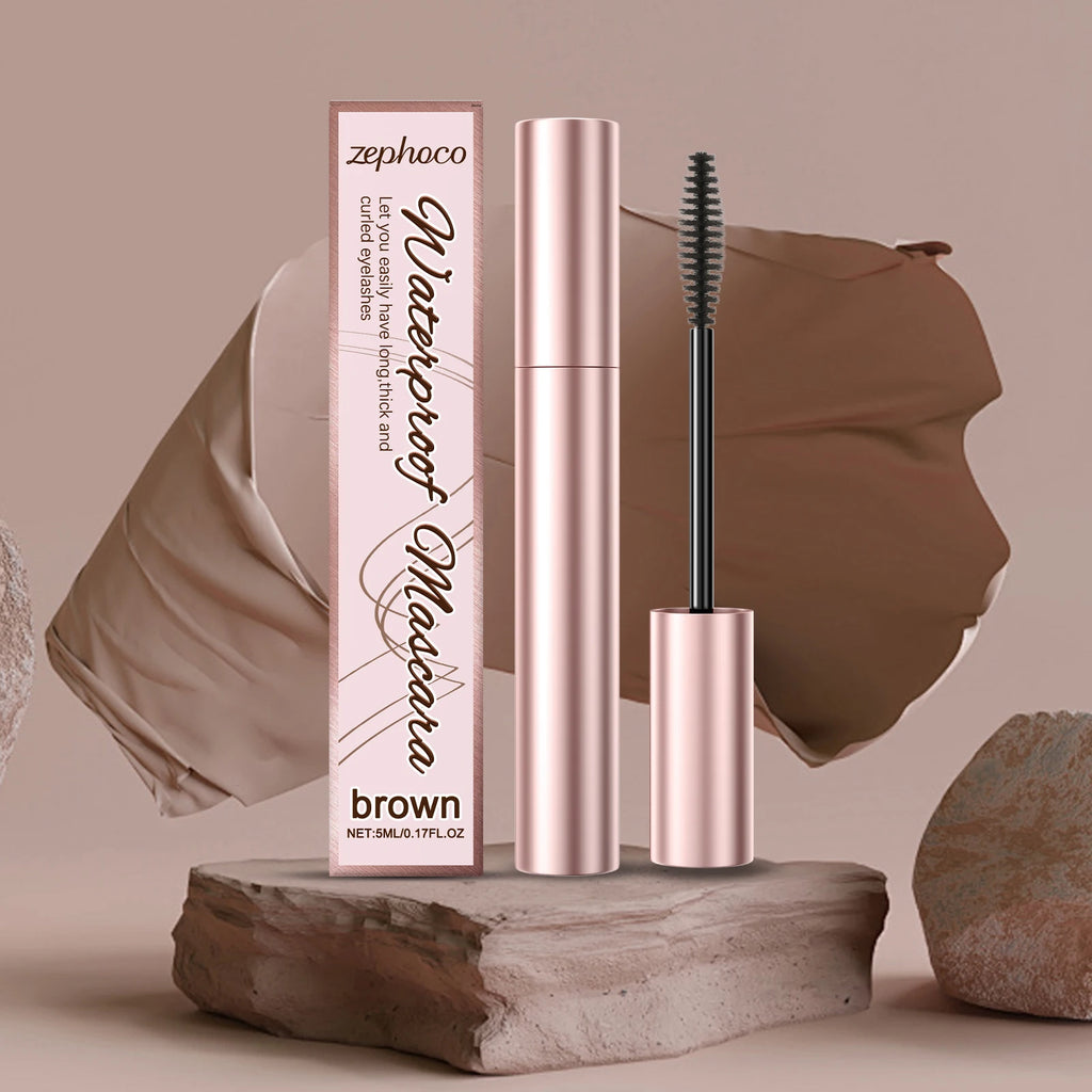 Black Curling Mascara Waterproof Sweatproof Long-Lasting Non-smudge Natural Large Eye Makeup Brown Eyelashes Cosmetics Tools 5ml