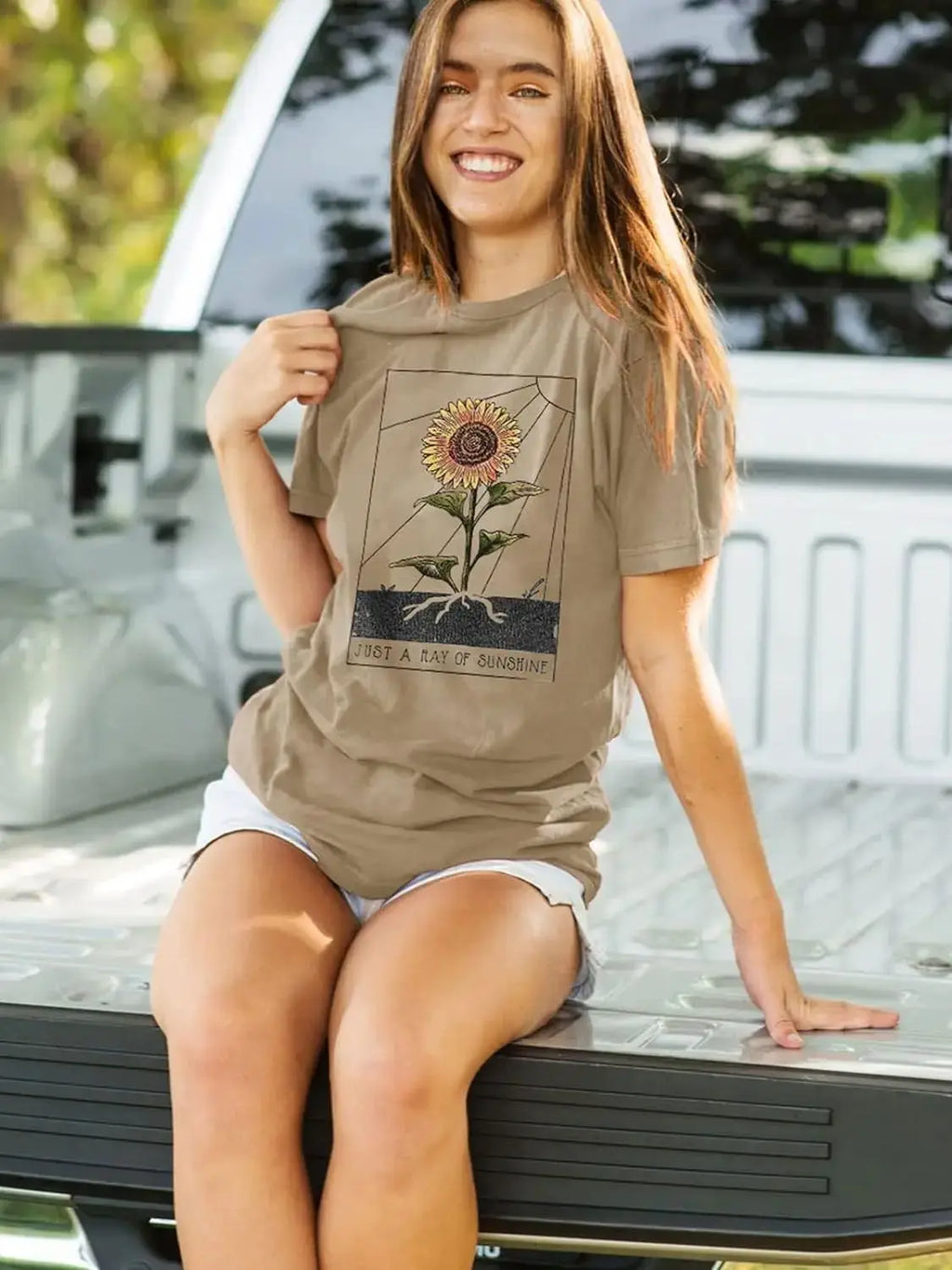 Womens Dandelion Graphic T-Shirts Teen Girls Cute Sunflower Print Casual Tee Tops