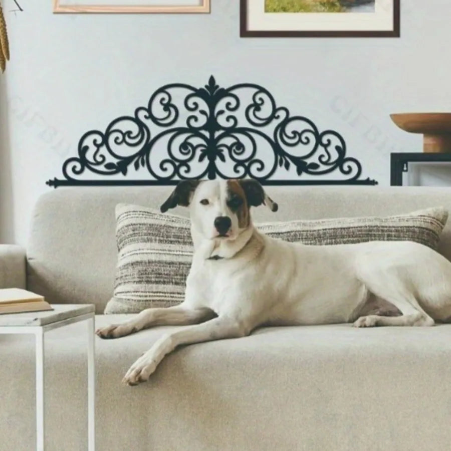 Art Deco Iris Scroll Metal Wall Art - Floral Themed Hanging Decor for Bedroom, Wedding & Christmas Indoor Ambiance