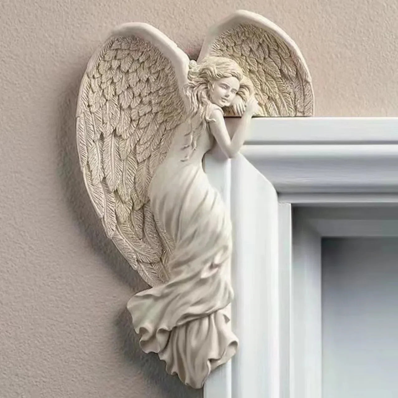 Angel Door Hanging Decor Resin Art Handmade Vintage Over Door Decor for Home Wedding Christmas Gift Party Festival  Accessories