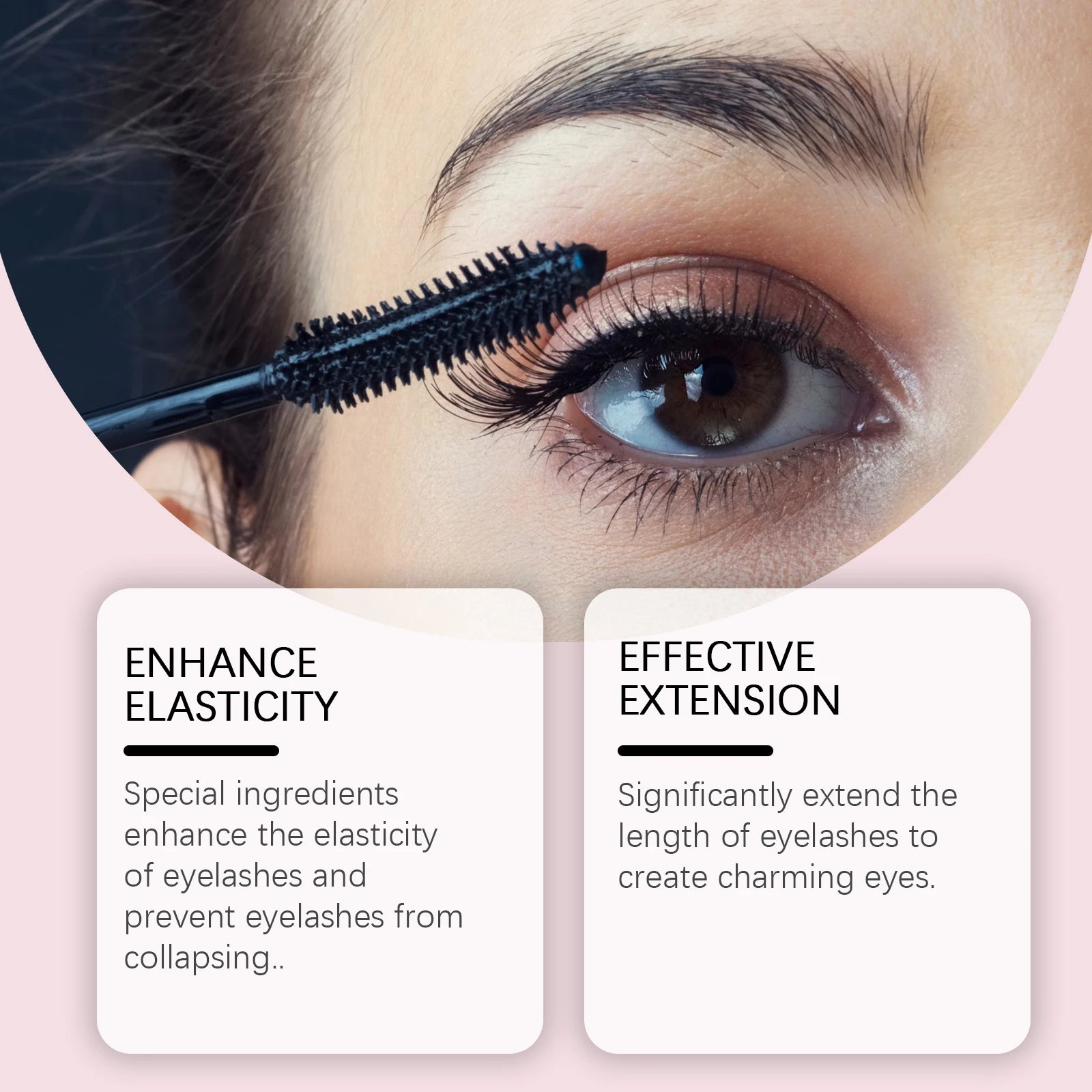 Black Curling Mascara Waterproof Sweatproof Long-Lasting Non-smudge Natural Large Eye Makeup Brown Eyelashes Cosmetics Tools 5ml