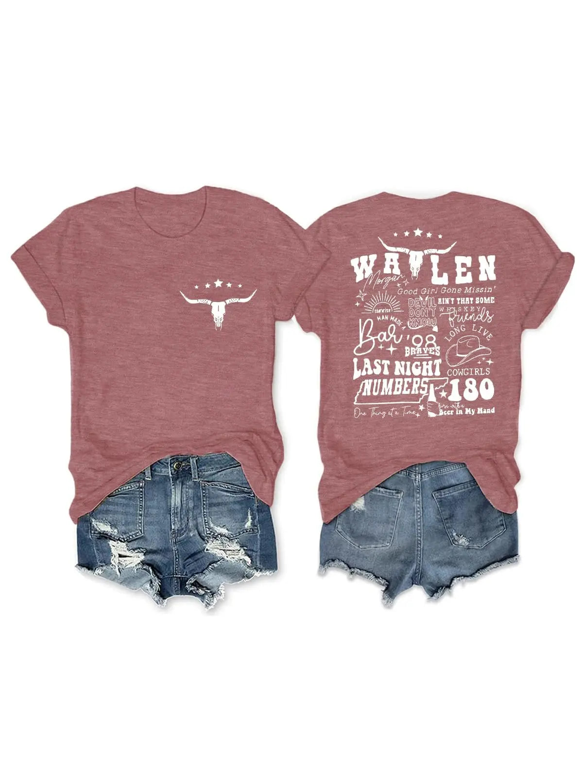 Womens Western Graphic Cowgirls Shirt Rodeo Print Tops Short Sleeve Cowboy Tops