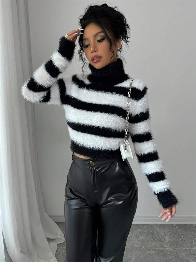 Women Keep Warm In Winter Sweater,Pullovers,Wweater Women,Womens Sweaters,Womens Clothing,Striped Sweater,Tops Women 2024